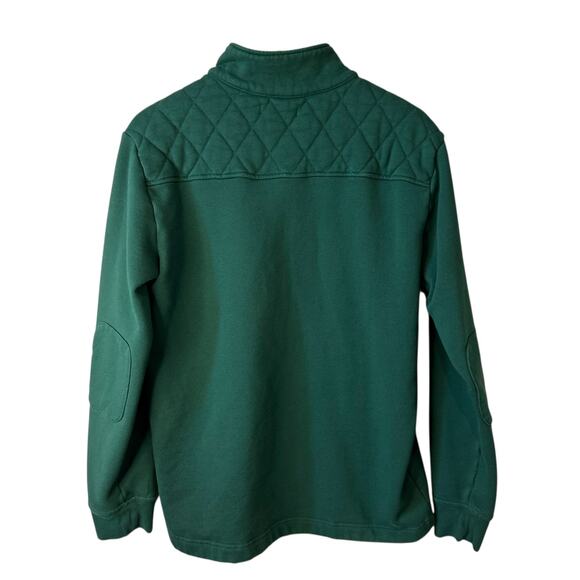 Banana Republic Men’s Quilted Mock Neck Elbow Patch Sweater Green Large Classic - Picture 2 of 10